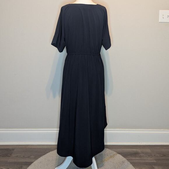 Soft Surroundings Go Lively Dolman Sleeve V-Neck Navy Blue Midi Dress Size Small - Picture 3 of 8